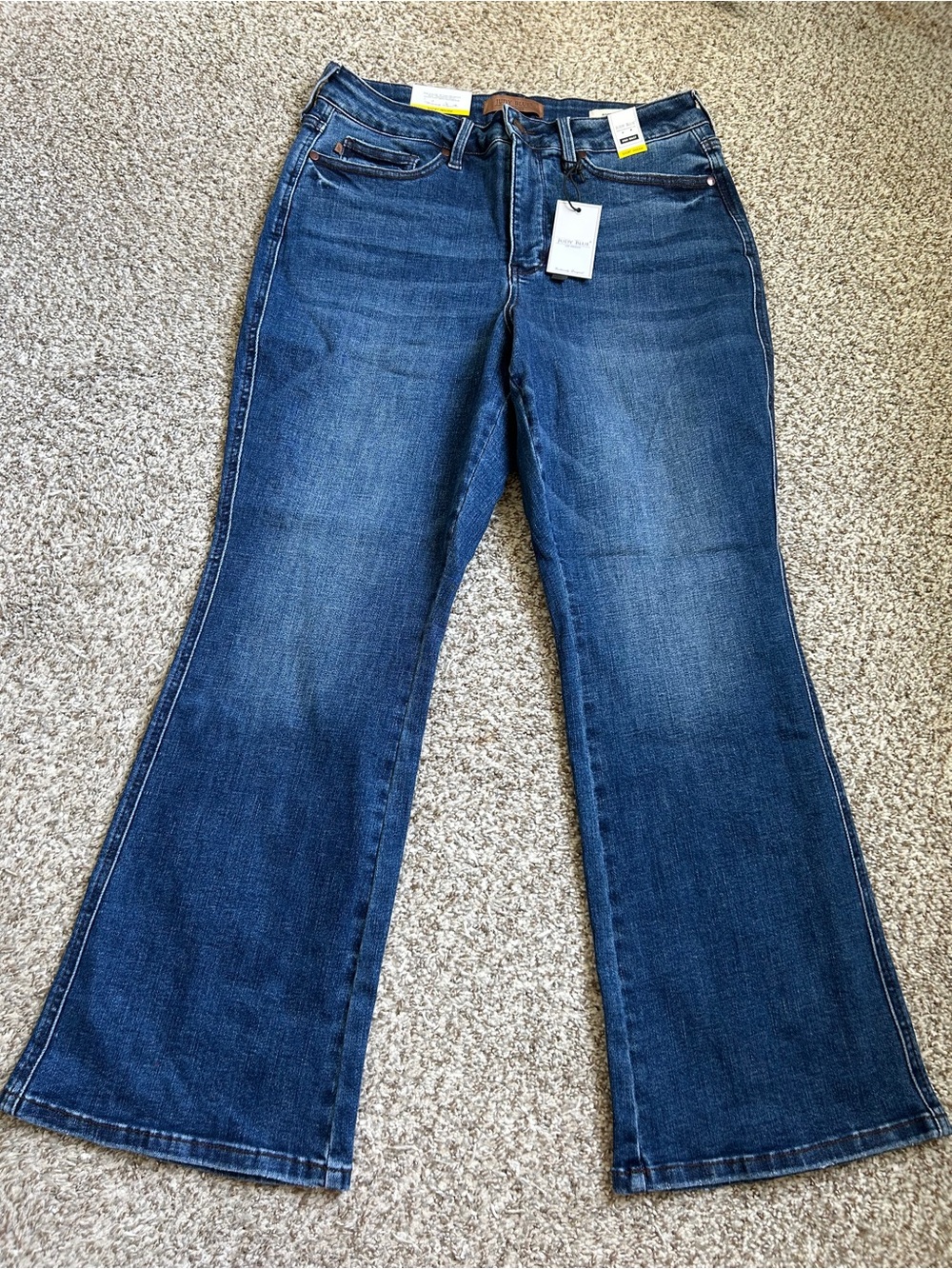 NWT Judy Blue Deep Blue Boot Cut Jeans Short 16W Fall Denim High Waist